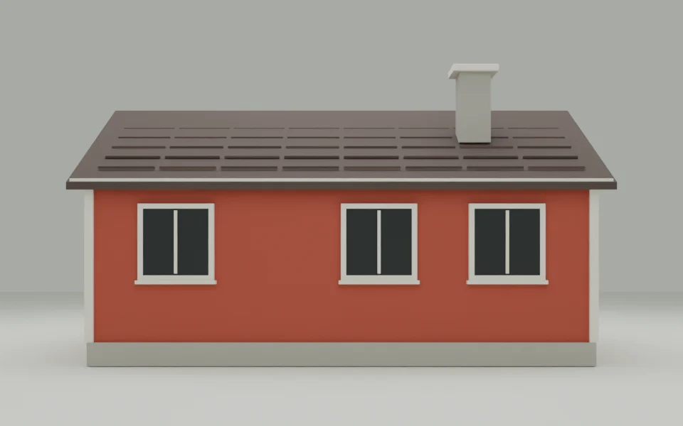 Digital illustration: Baksidan, rakt bakifrån.